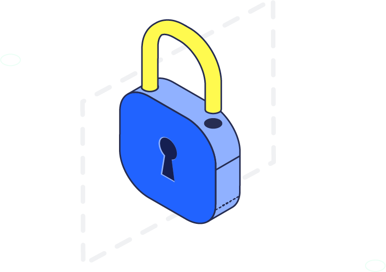 illustration of a blue keylock