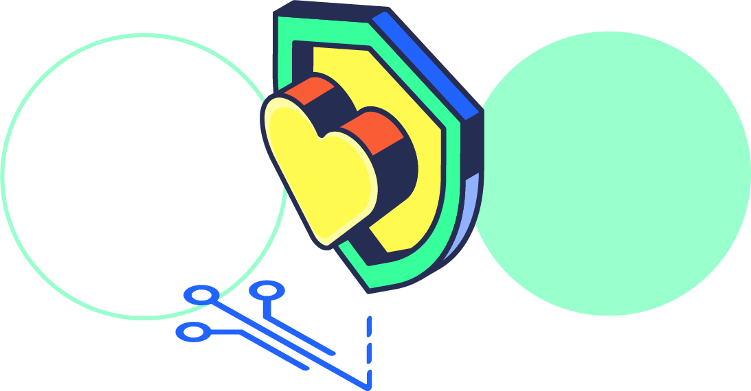 illustration of a security shield with a heart in the center