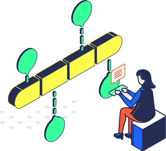 illustration of a woman typing on keyboard